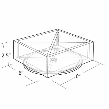 Azar Displays 6'' Square Tray Four Compartment Revolving Desk Organizer 556352-GS-1PK